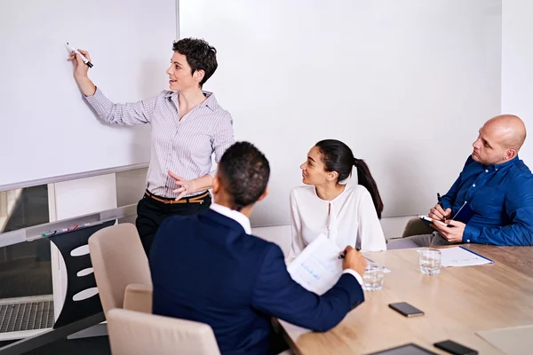 Femme d'affaires commençant sa présentation — Photo