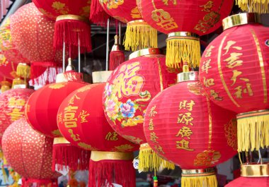 Çin yeni yılı dekorasyon için Çin kırmızı kağıt fener