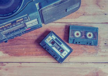 eski kaset ve oyuncu, vintage tarzı