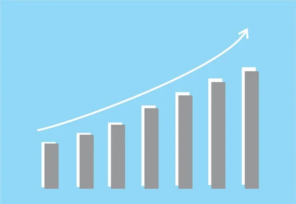 Gráfico Negocios Empresa Aumenta Con Tiempo — Archivo Imágenes Vectoriales