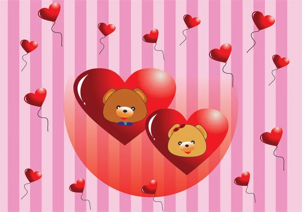 Valentine Teddy bear — Stockvector