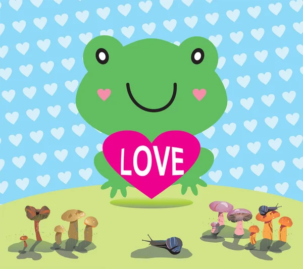 Sevgililer günü kartı kurbağa ile
