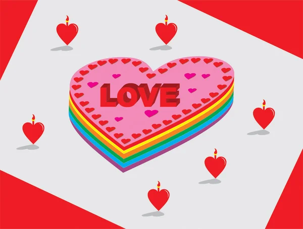 Gökkuşağı pasta ve mum