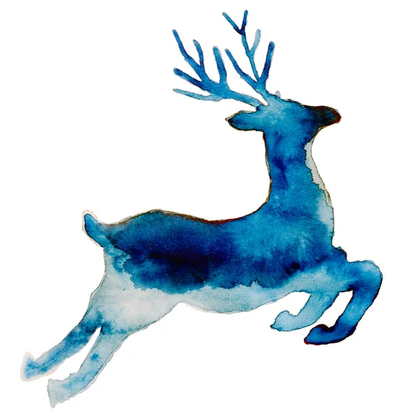 Cerf Mâle Moderne Aquarelle Illustration Art — Photo