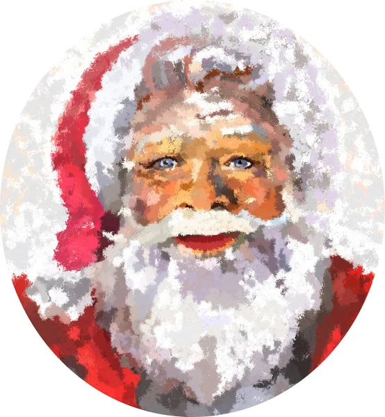 Santa Claus Realistisk Oljemålning Illustration — Stockfoto