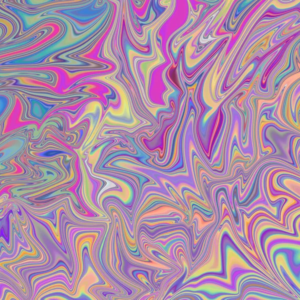 Abstract Neon Holographic Fluid Texture Background — Stock Photo, Image