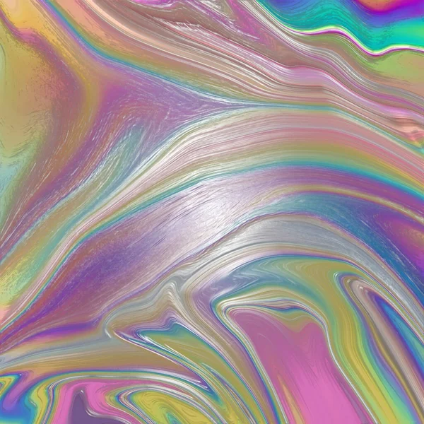 Abstract Neon Holographic Fluid Texture Background — Stock Photo, Image