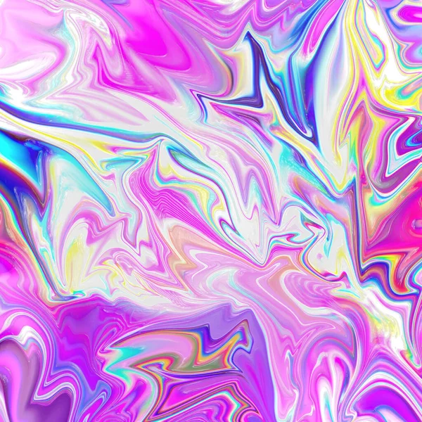 Abstract Neon Holographic Fluid Texture Background — Stock Photo, Image