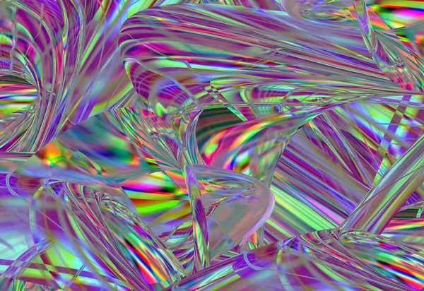 Soyut Neon Holografik Sıvı Doku Arkaplanı — Stok fotoğraf