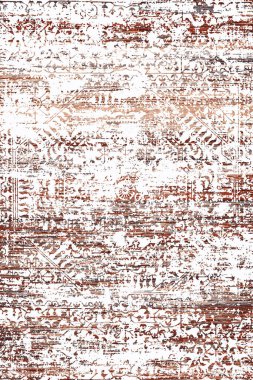 Persian and Folk inspired Original washed-out effect Carpet design and illustration with grunge texture 