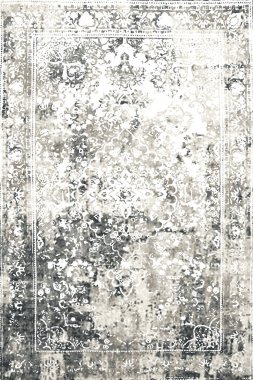 Persian and Folk inspired Original washed-out effect Carpet design and illustration with grunge texture 