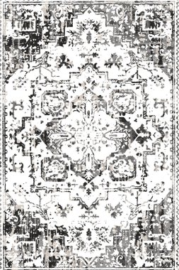 Folk inspired Original washed-out effect Carpet design and illustration with grunge texture 