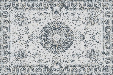 Folk inspired Original washed-out effect Carpet design and illustration with grunge texture 