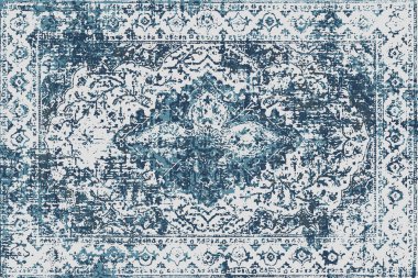 Folk inspired Original washed-out effect Carpet design and illustration with grunge texture 