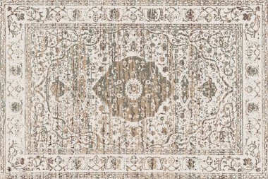 Folk inspired Original washed-out effect Carpet design and illustration with grunge texture 