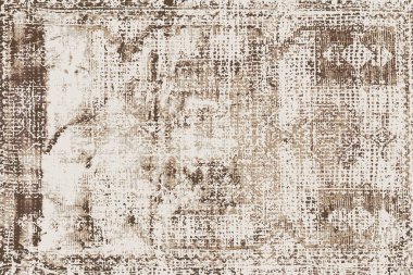Folk inspired Original washed-out effect Carpet design and illustration with grunge texture 