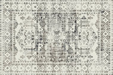 Folk inspired Original washed-out effect Carpet design and illustration with grunge texture 
