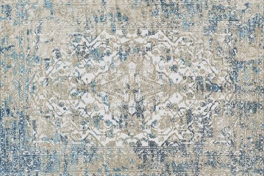 Folk inspired Original washed-out effect Carpet design and illustration with grunge texture 