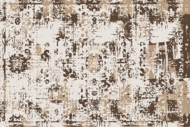 Folk inspired Original washed-out effect Carpet design and illustration with grunge texture 