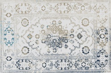 Folk inspired Original washed-out effect Carpet design and illustration with grunge texture 