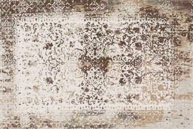 Folk inspired Original washed-out effect Carpet design and illustration with grunge texture 