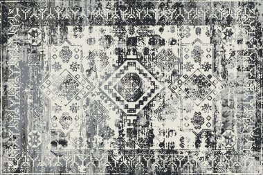 Folk inspired Original washed-out effect Carpet design and illustration with grunge texture 