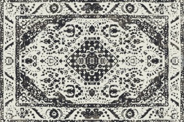 Folk inspired Original washed-out effect Carpet design and illustration with grunge texture 
