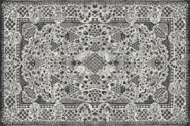 Folk inspired Original washed-out effect Carpet design and illustration with grunge texture 