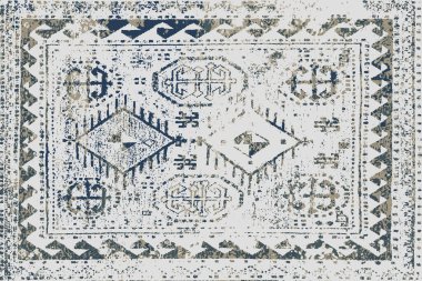Folk inspired Original washed-out effect Carpet design and illustration with grunge texture 