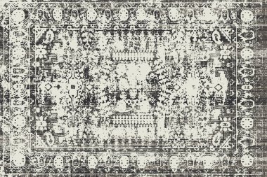 Folk inspired Original washed-out effect Carpet design and illustration with grunge texture 