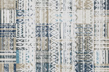 Folk inspired Original washed-out effect Carpet design and illustration with grunge texture 