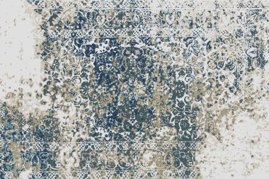 Folk inspired Original washed-out effect Carpet design and illustration with grunge texture 