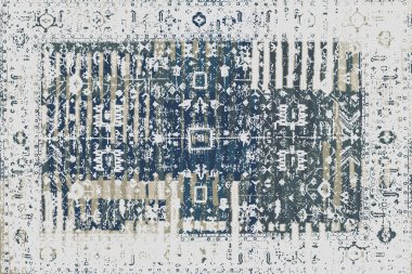 Folk inspired Original washed-out effect Carpet design and illustration with grunge texture 
