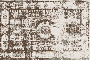 Folk inspired Original washed-out effect Carpet design and illustration with grunge texture 
