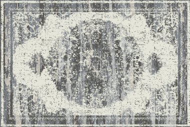 Folk inspired Original washed-out effect Carpet design and illustration with grunge texture 