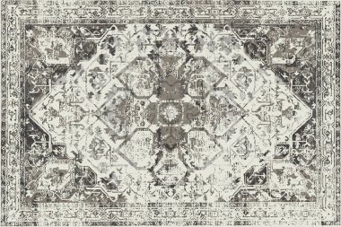 Folk inspired Original washed-out effect Carpet design and illustration with grunge texture 