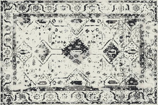 Folk inspired Original washed-out effect Carpet design and illustration with grunge texture 