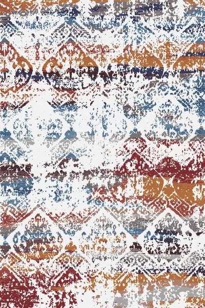 Orijinal, yıkanmış efekt halı tasarımı ve grunge desenli illüstrasyon 
