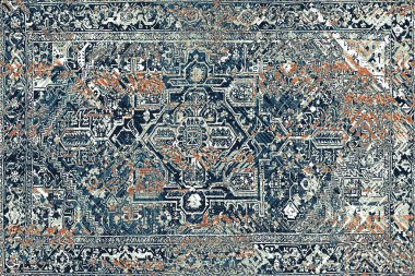 Orijinal, yıkanmış efekt halı tasarımı ve grunge desenli illüstrasyon 