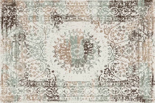 Orijinal, yıkanmış efekt halı tasarımı ve grunge desenli illüstrasyon 