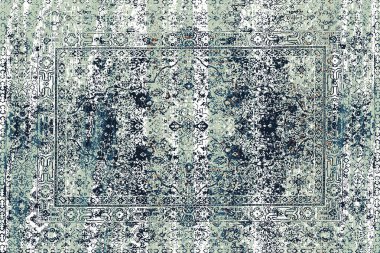 Orijinal, yıkanmış efekt halı tasarımı ve grunge desenli illüstrasyon 
