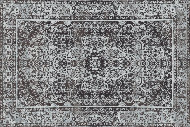 Orijinal, yıkanmış efekt halı tasarımı ve grunge desenli illüstrasyon 