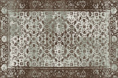 Orijinal, yıkanmış efekt halı tasarımı ve grunge desenli illüstrasyon 