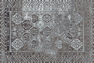 Orijinal, yıkanmış efekt halı tasarımı ve grunge desenli illüstrasyon 