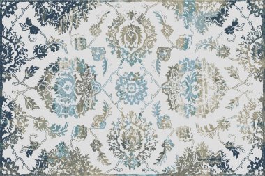 Orijinal, yıkanmış efekt halı tasarımı ve grunge desenli illüstrasyon 