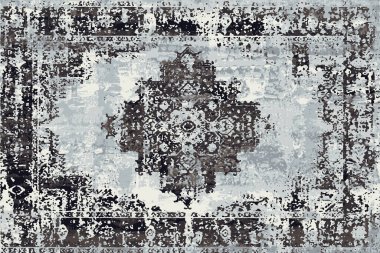 Orijinal, yıkanmış efekt halı tasarımı ve grunge desenli illüstrasyon 