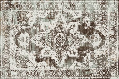 Orijinal, yıkanmış efekt halı tasarımı ve grunge desenli illüstrasyon 