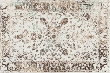 Orijinal, yıkanmış efekt halı tasarımı ve grunge desenli illüstrasyon 