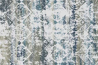 Orijinal, yıkanmış efekt halı tasarımı ve grunge desenli illüstrasyon 