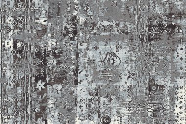 Orijinal, yıkanmış efekt halı tasarımı ve grunge desenli illüstrasyon 